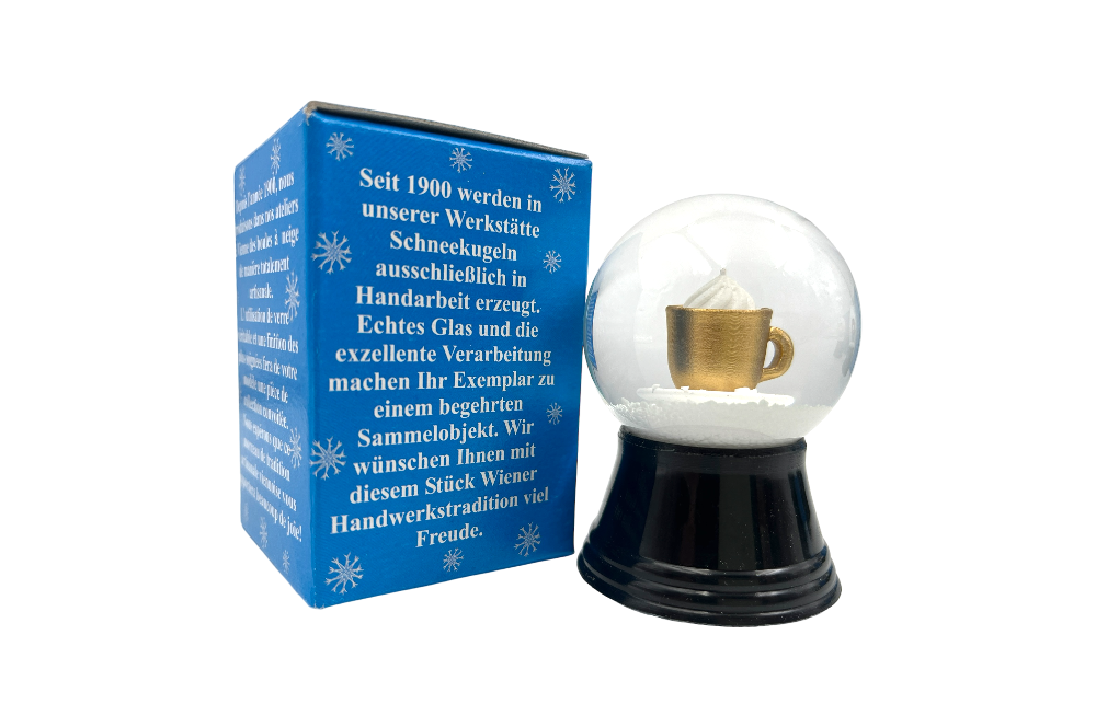 wiener schneekugel klein mit Verpackung kaffeehäferl