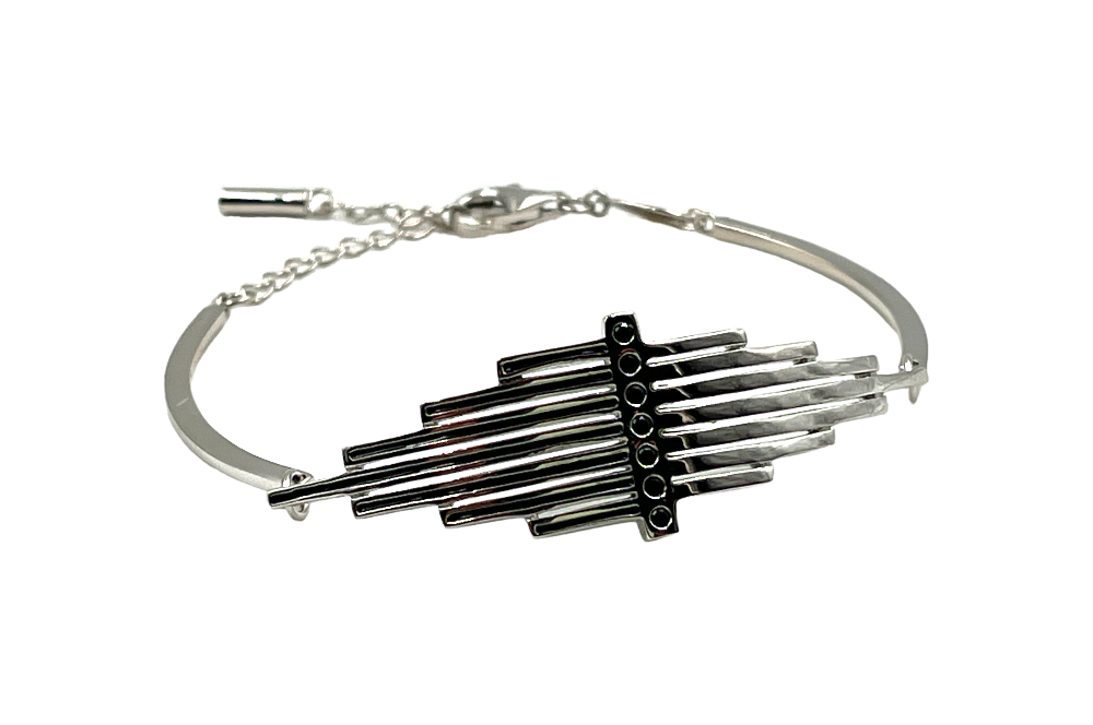 armband im Stil des Jugenstils in Silber