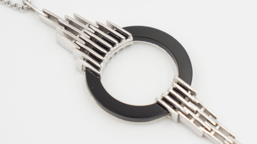 armband mit Onyx steing geometrisch grossansicht