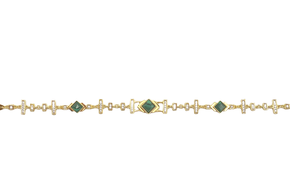 armband mit 3 malachitsteinen