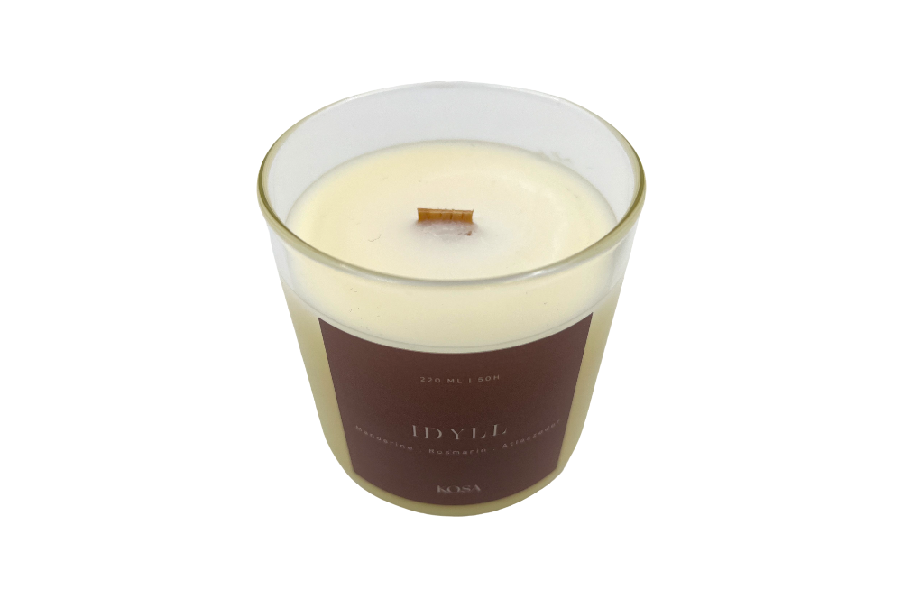 kosa kerze idyll ansicht von oben