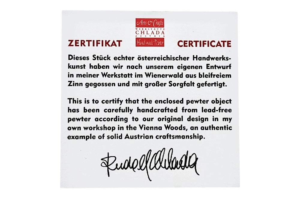 zertifikat für"Handmade in Austria"