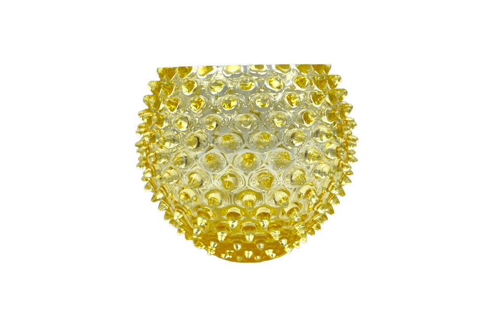 gelbe vase mit Hobnail Muster