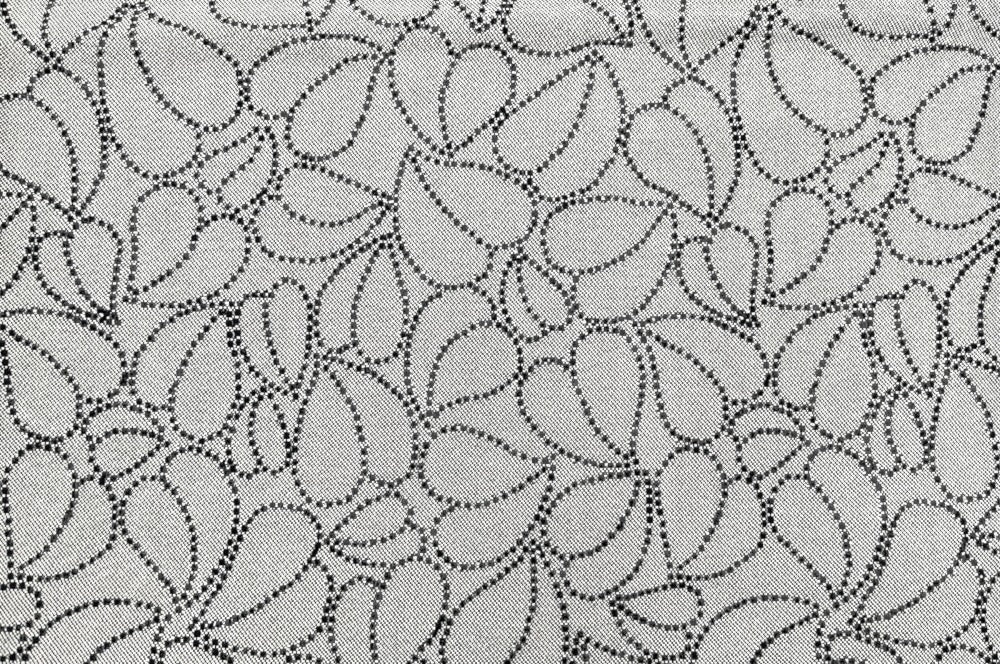 Kissen aus hochwertigem Jacquard-Baumwollmischstoff mit einem Design, das von den Wiener Werkstätten inspiriert ist. Es zeigt geschwungene Blätter in Form von Herzen  in einem  harmonische Muster. Detailansicht