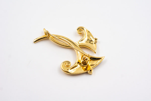jugendstil broche mit email verschluss