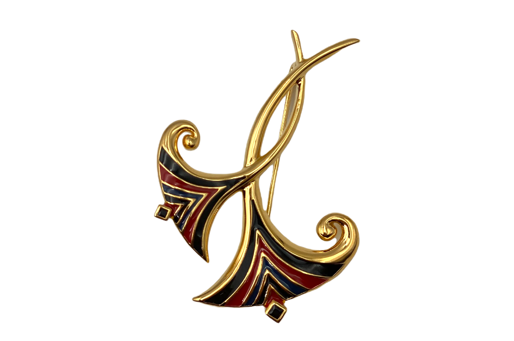 jugendstil broche mit email