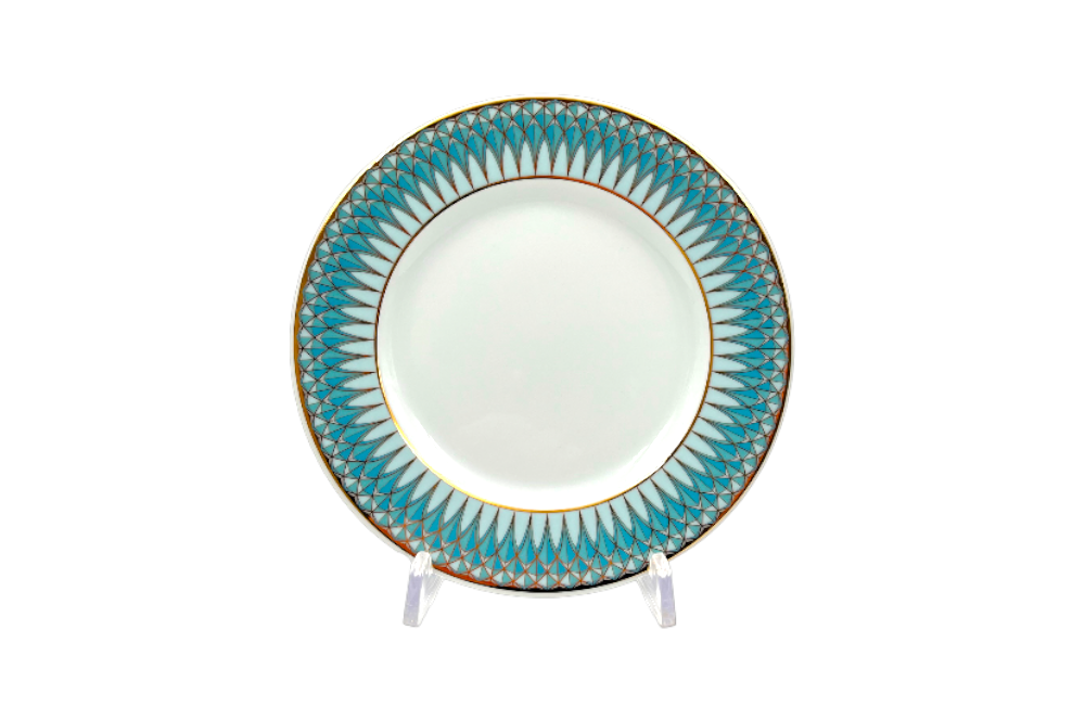 Dessertteller Verona mit blau/goldenen Design am Tellerrand