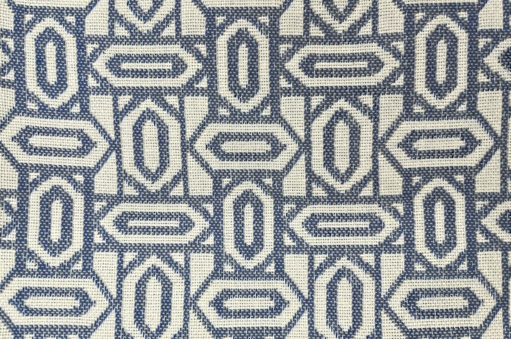 Geschirrtuch mit Diamantmuster der OEW, Detailansicht Design in blau