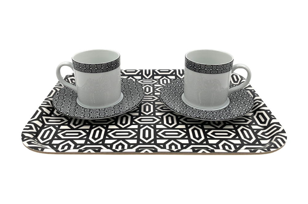 oew espressotasse mit diamantmuster 2 tassen am Tableau Diamant