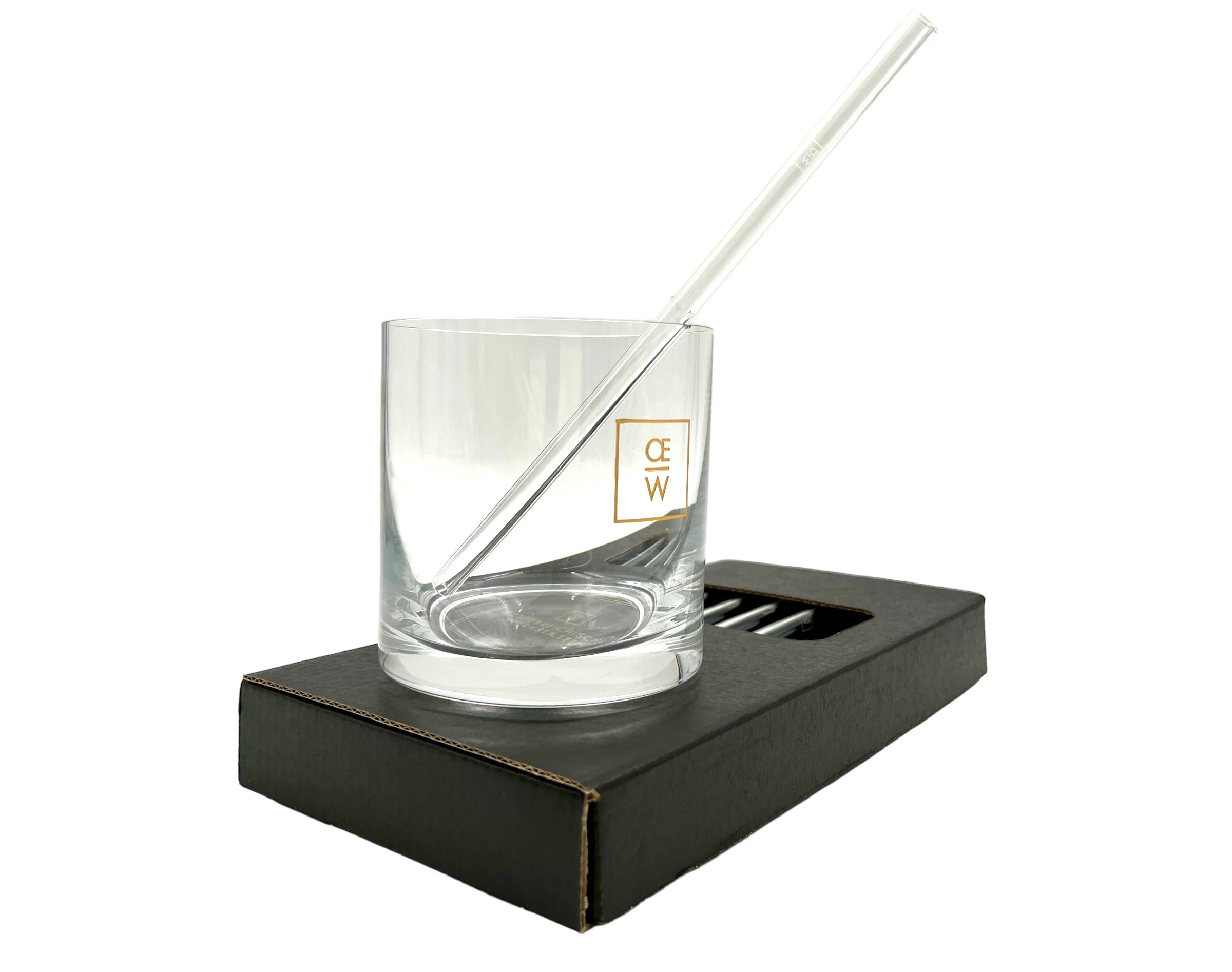 oew glashalm verpackung mit glas