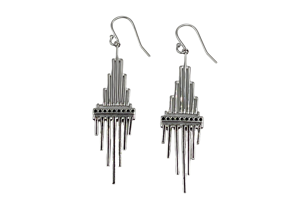 ohrhänger in silber mit jugendstillelementen