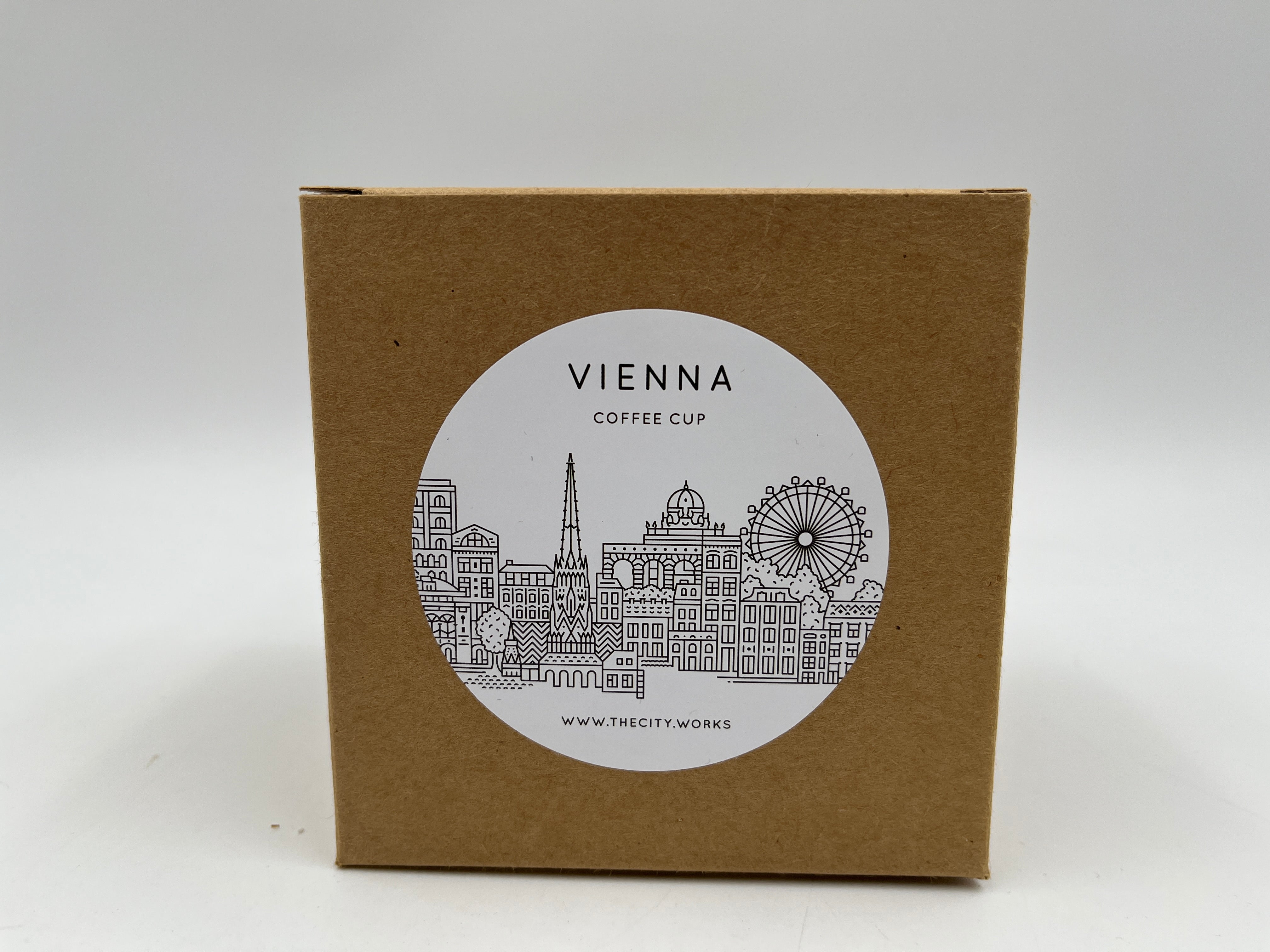 porzellanbecher mit wienmotiv, siluetten, in der verpackung
