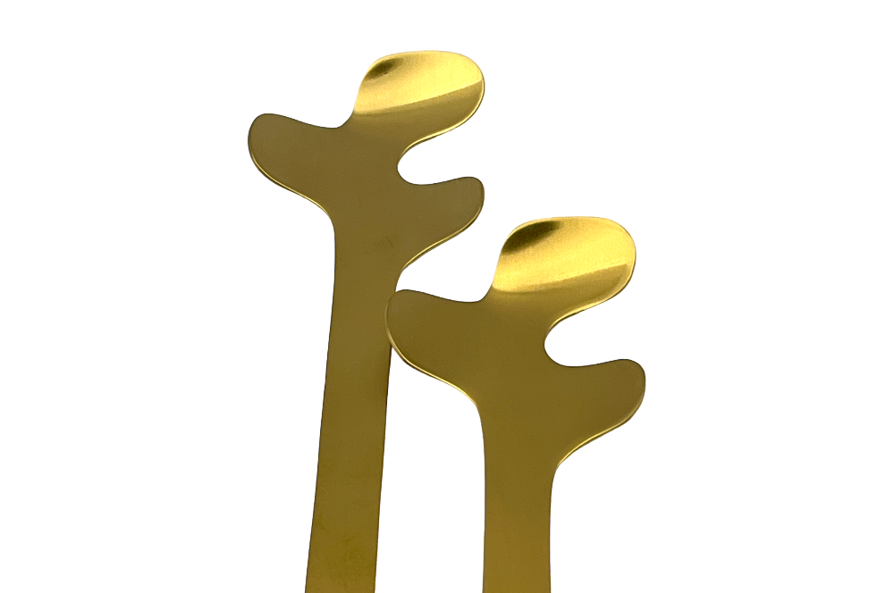 salatbesteck leaf in goldoptik detailansicht