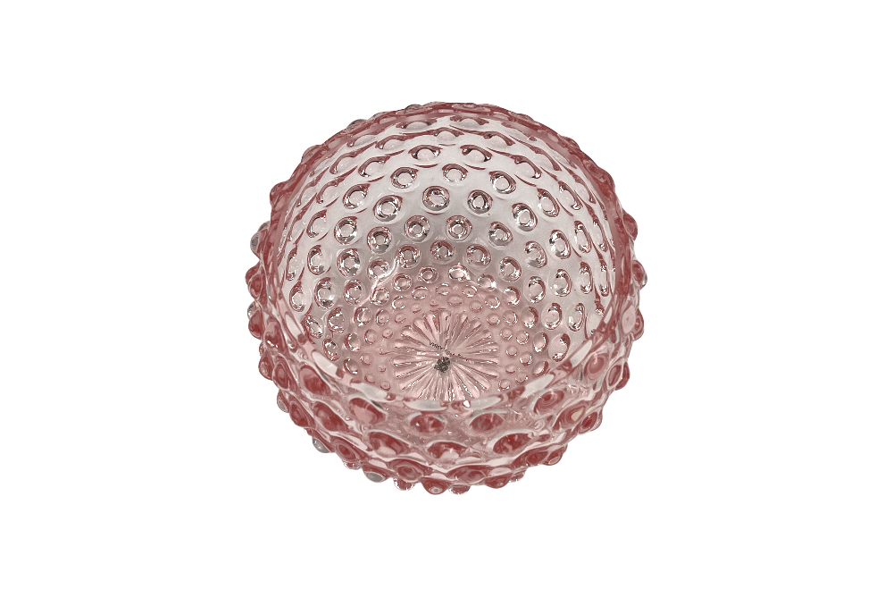 schale mit Hobnial in rosa - ansicht von seitlich oben