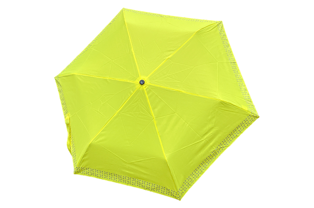 aufgespannter schirm in leuchtgelb