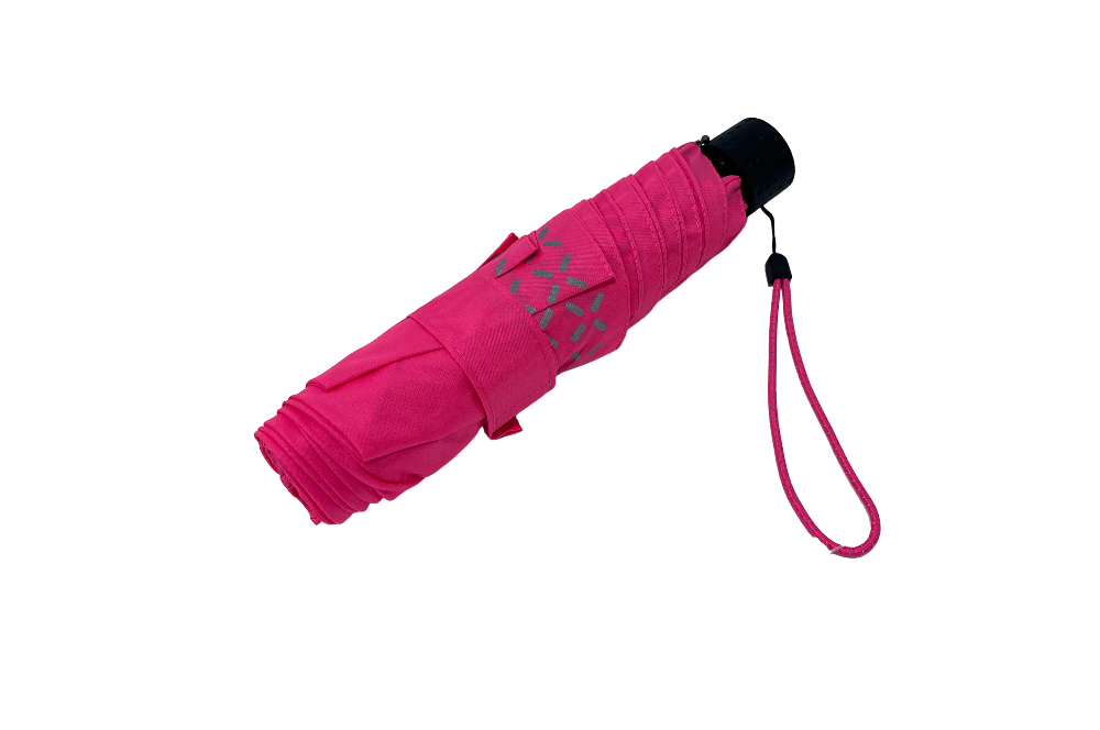 zusammengeklappter schirm pink