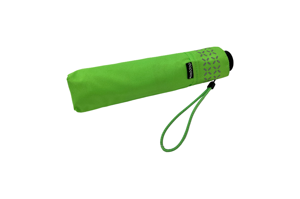leuchtgrüner schirm in hülle