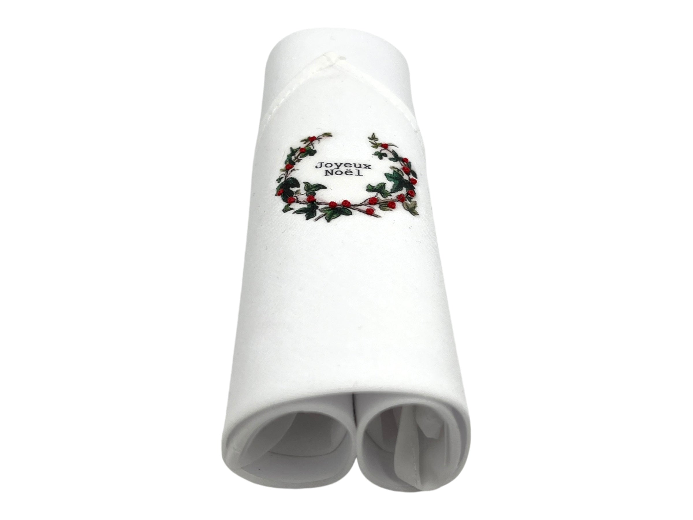 Baumwolltaschentuche mit Stickerer Joyeux Nooel