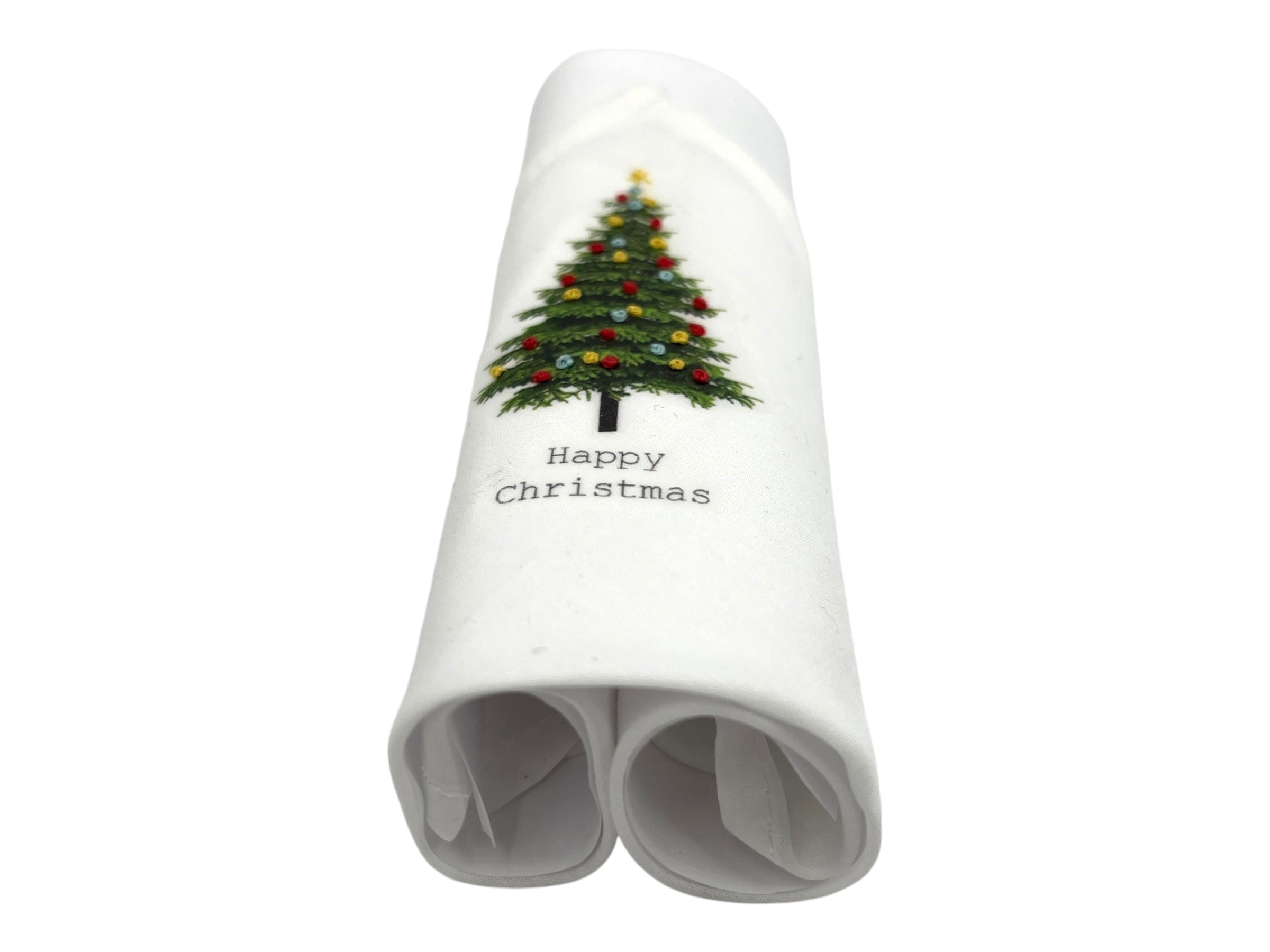 Baumwolltaschentuche mit Stickerer Happy Christmas