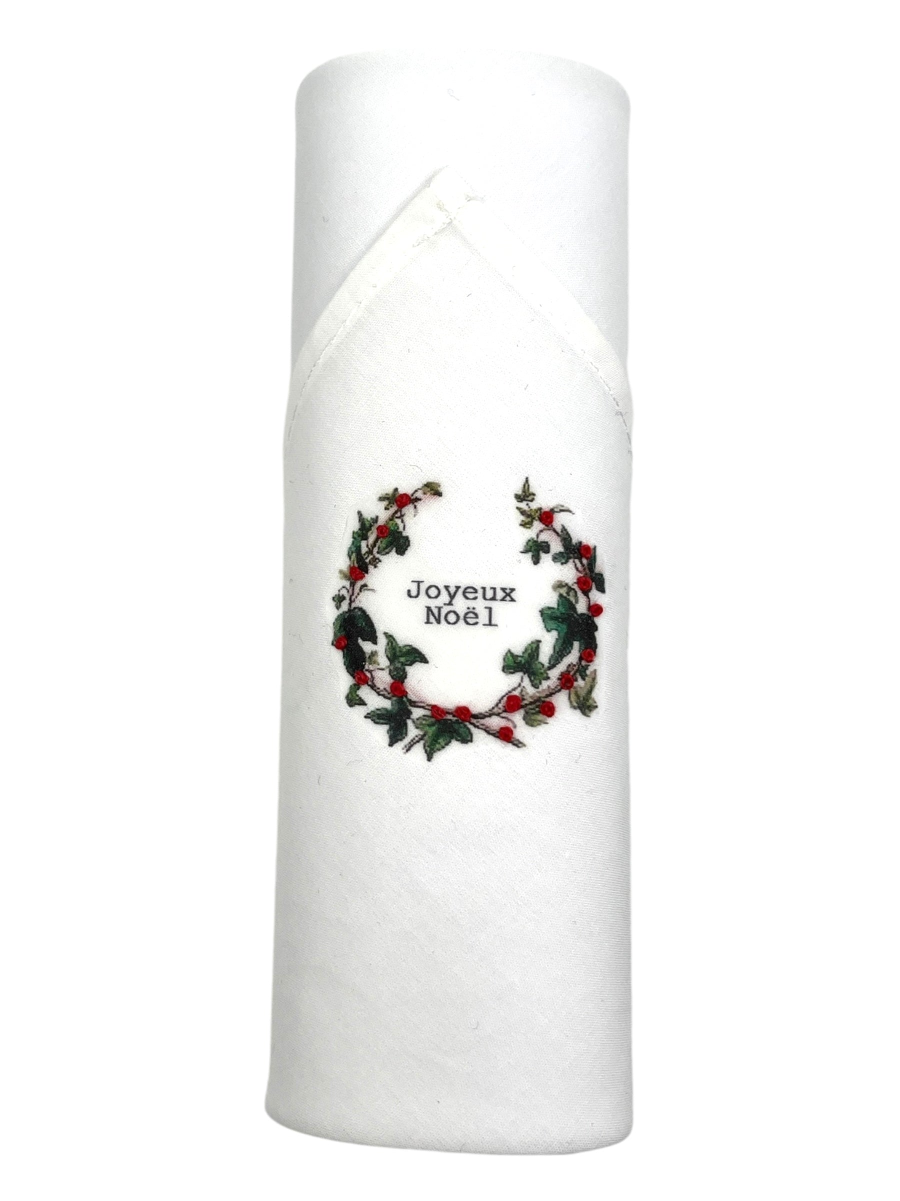 Baumwolltaschentuche mit Stickerer Joyeux Noel