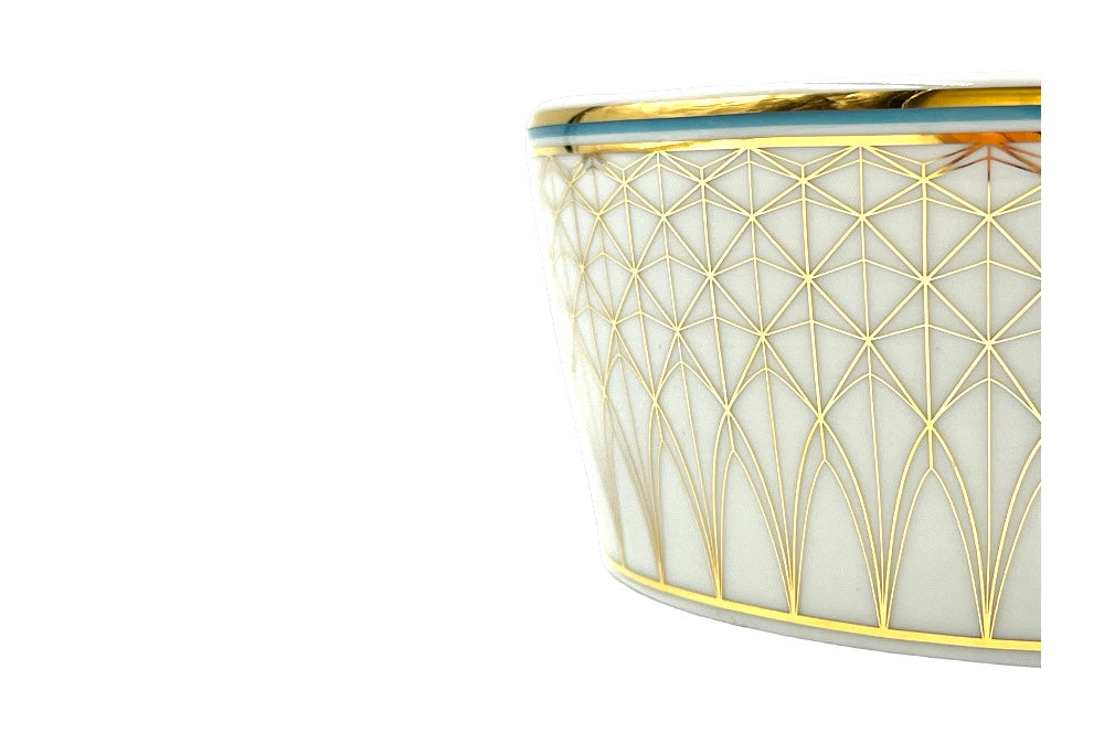 VERONA Müslischale mit goldenen und türkisen geometischen Design, Ansicht Detailansicht