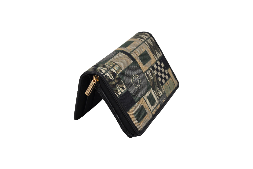 versacrum-geldbörse mit zipp ansicht rückseite von basic green