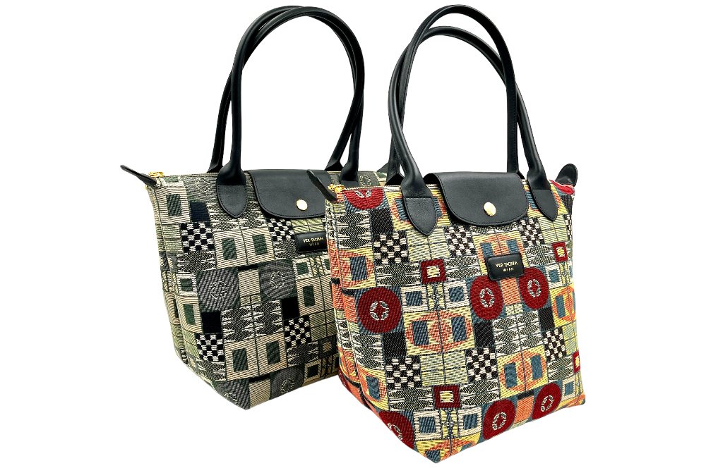 Versacrum Shopper oranges und grünes modell
