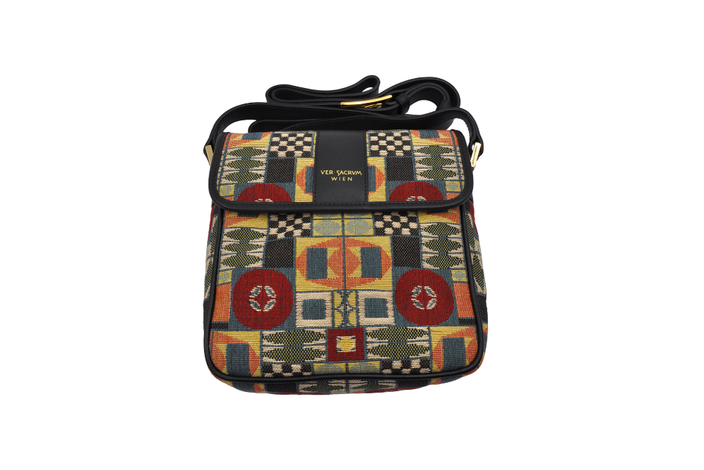 versacrum handtasche in ro mit zusammengefalteter gurt