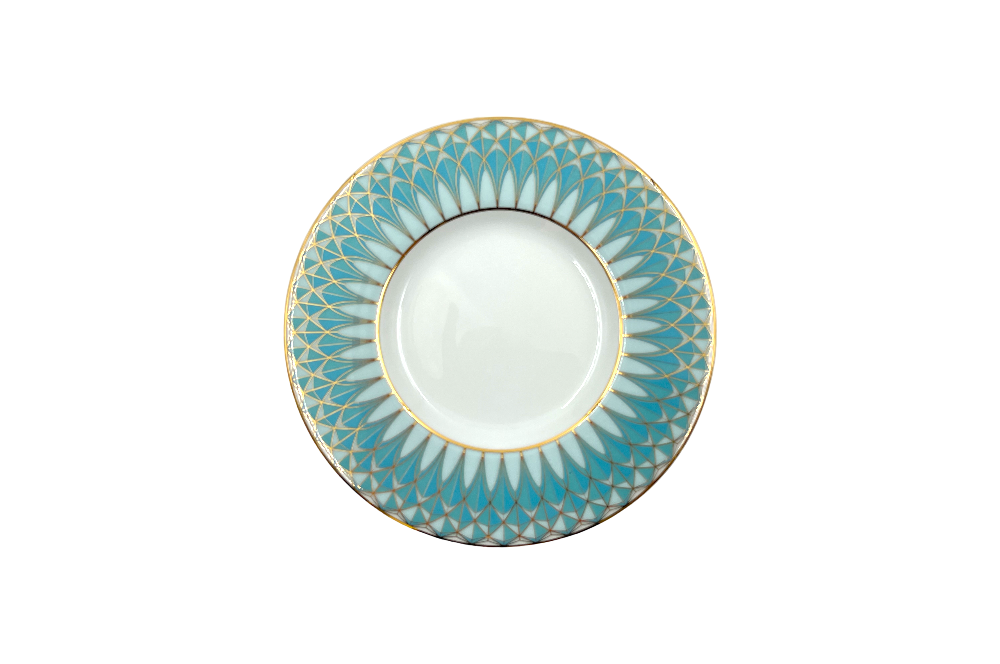 Brotteller Verona mit blau/goldenen Design am Tellerrand