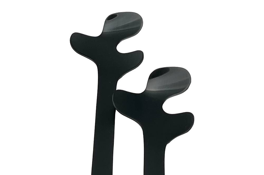 salatbesteck leaf in schwarzdetailansicht