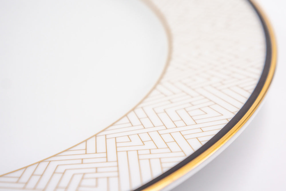 Platzteller "im Art déco"-Stil, Tellerrand