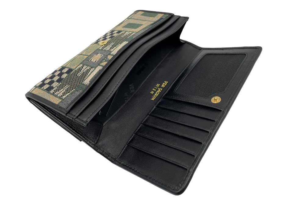 versacrum kuvertbrieftasche geöffnet in grün