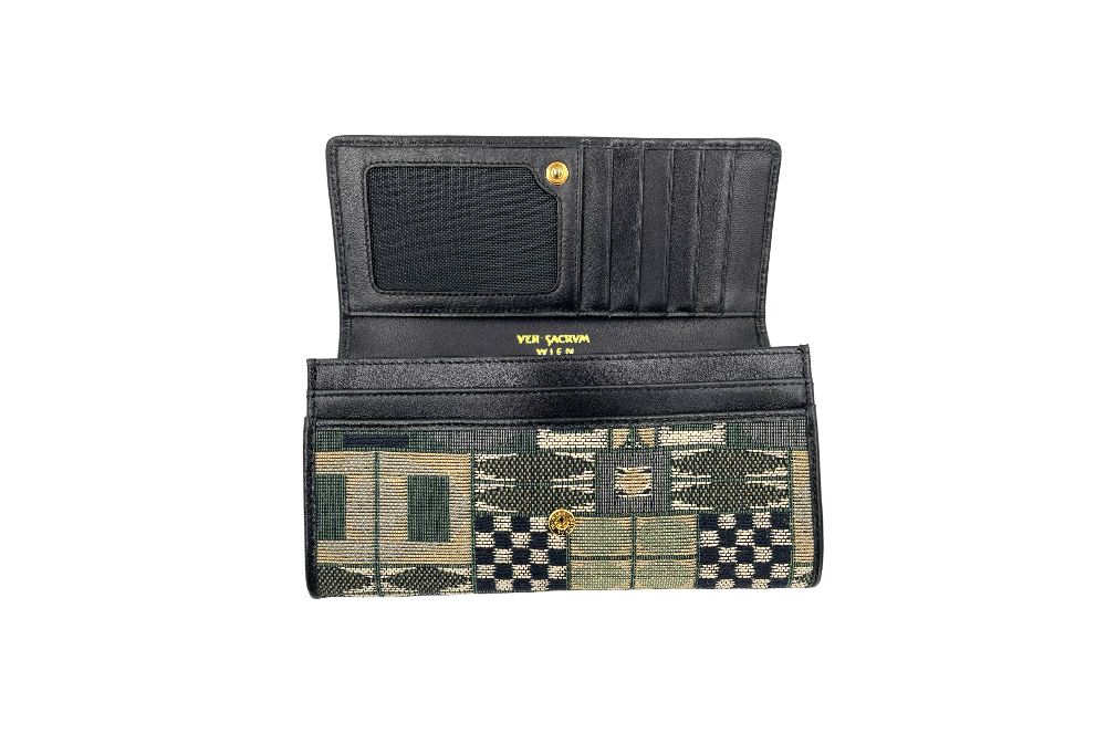 versacrum kuvertbrieftasche geöffnet in grün