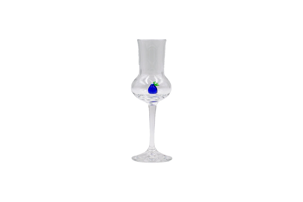 grapperglas mit Glasfigur - pflaume