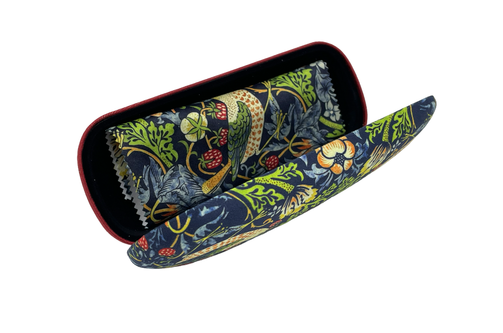 brillenetui mit william morris design offen