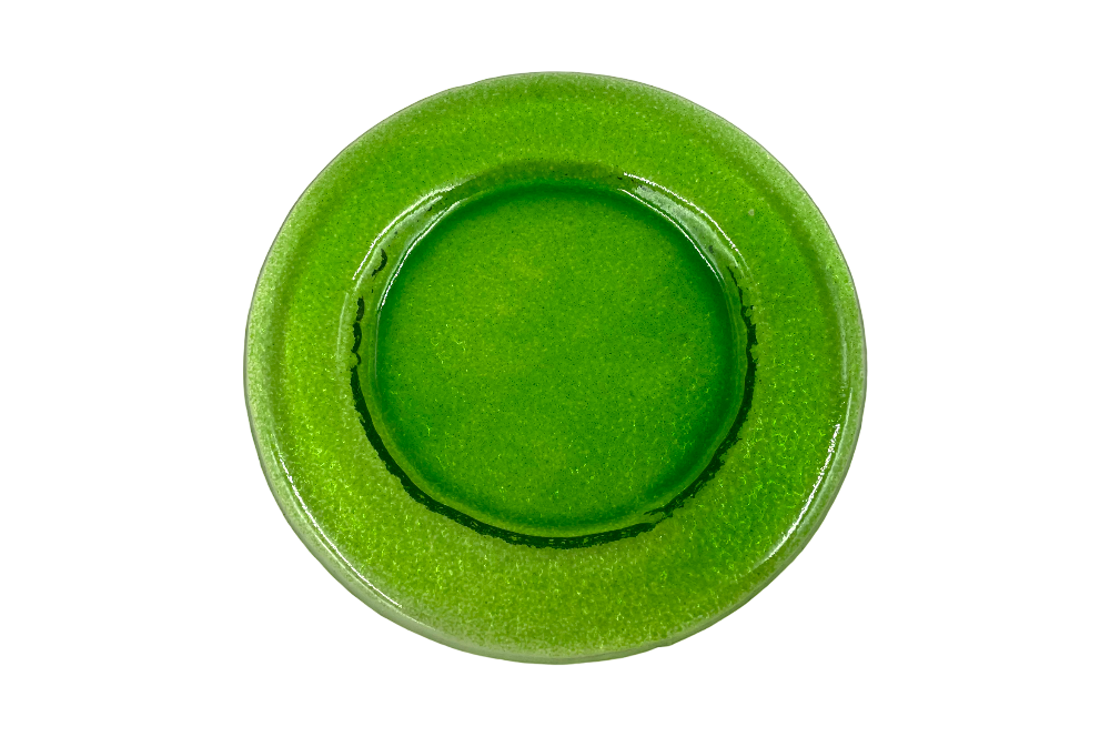 kerzenteller in grün draufsicht