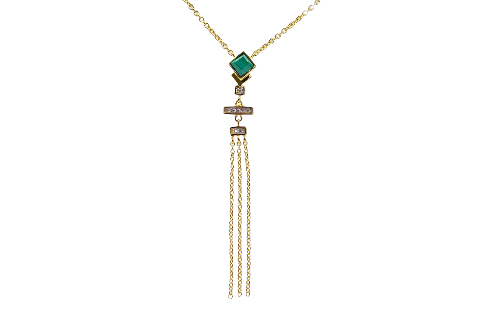 halskette mit  malachitstein-detail