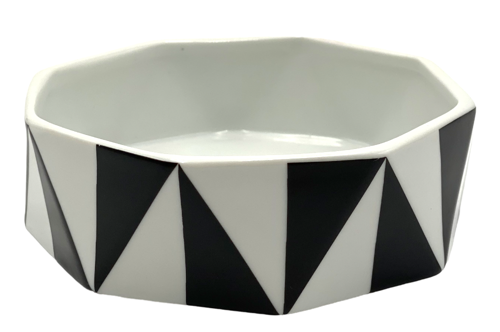 dekoschale in schwarz weis, eckig