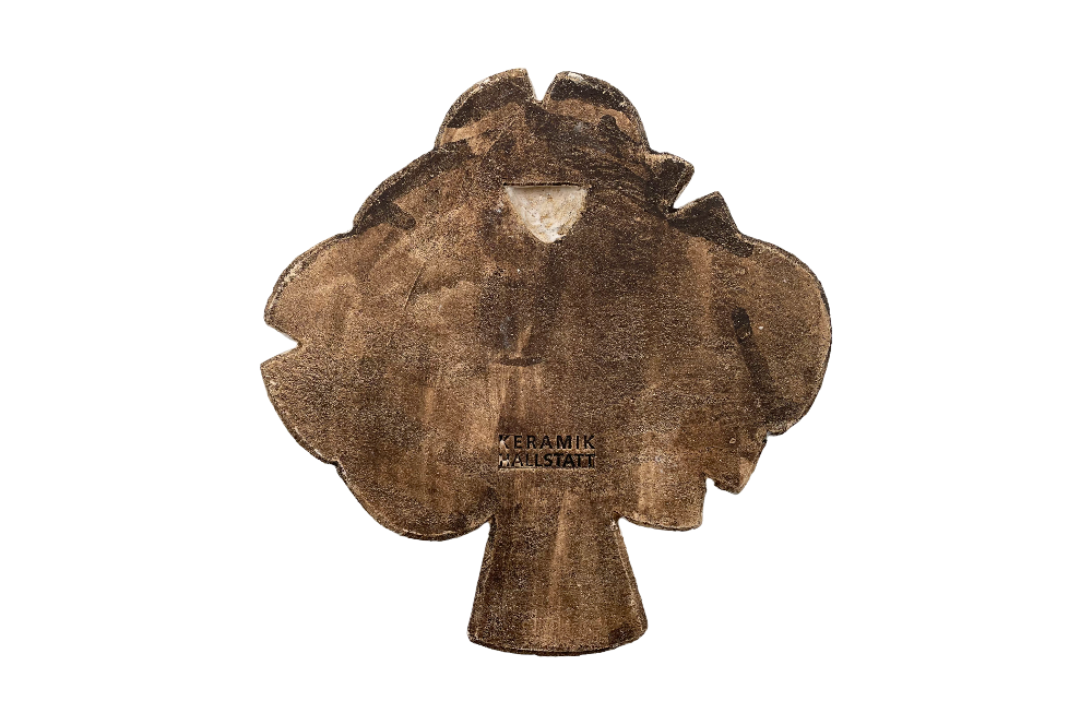 keramikdeko in form eines ginkobaumes eückseite