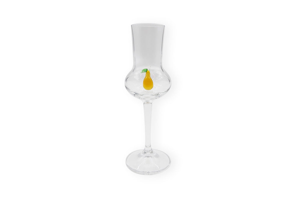 grapperglas mit Glasfigur -  birne