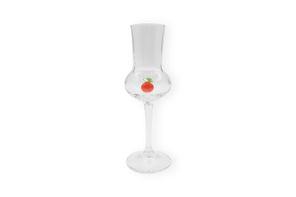 grapperglas mit Glasfigur - pfirsich