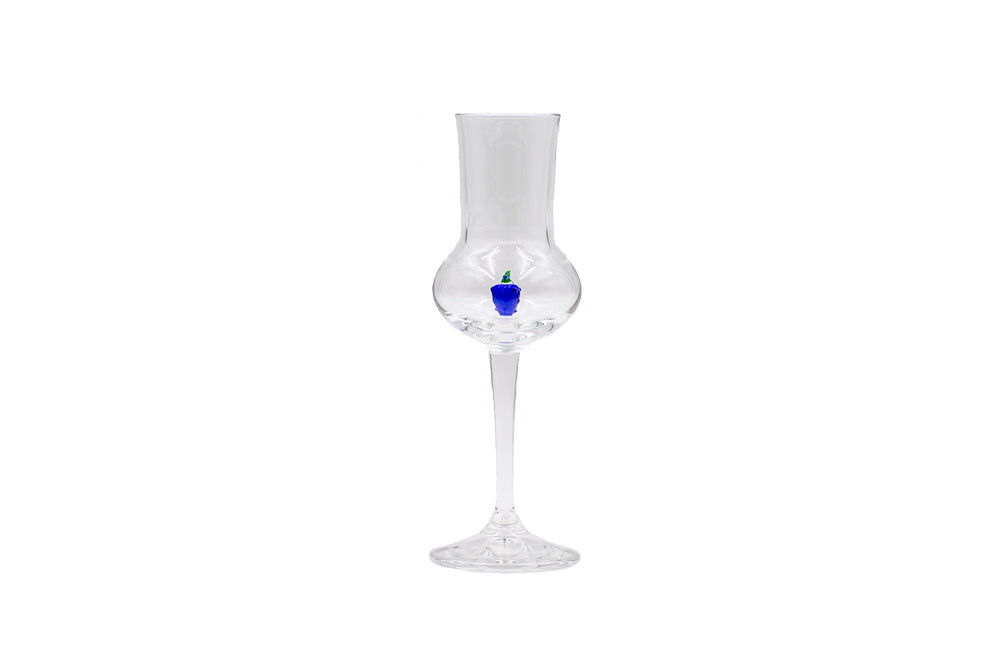 grapperglas mit Glasfigur - weintraube