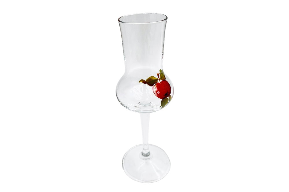 grapperglas mit handbemahlung - seitansicht apfel