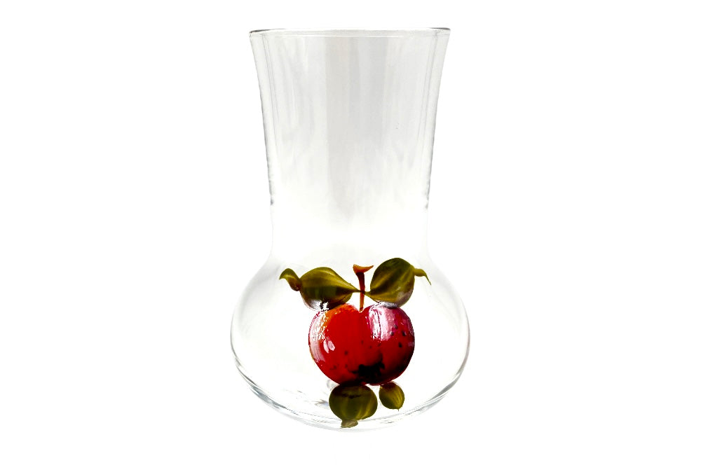 grapperglas mit handbemahlung - detailansicht apfel
