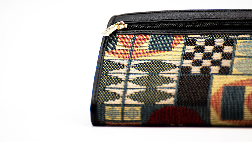 Kuvertbörse VerSacrum, Rückseite, in orange, detailansicht hinteres fach