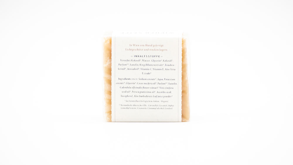 Seife "Ringelblume" Nr. 21, Rückansicht  der Verpackung