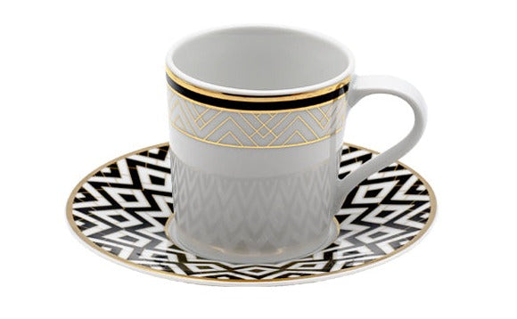 Espressotasse "Art déco" mit Untertasse