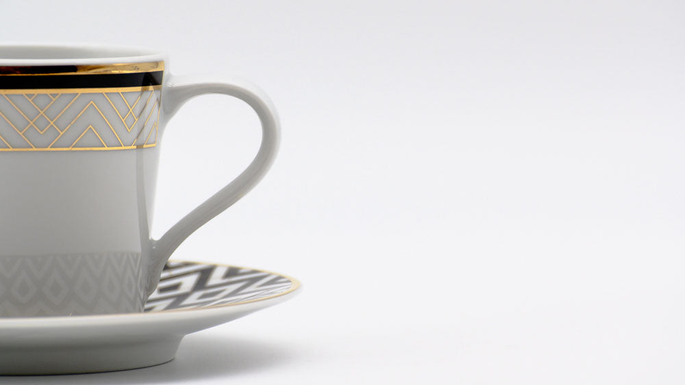 Espressotasse "Art déco" mit Untertasse