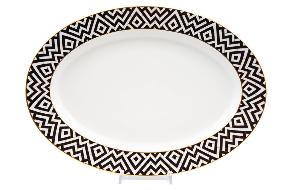 Große Servierplatte "Art déco"