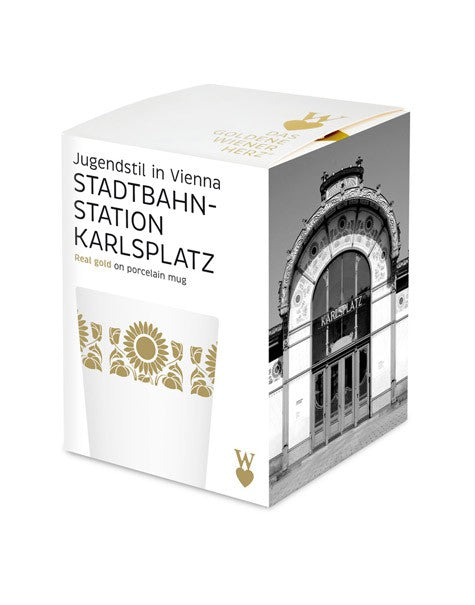 Porzellanbecher Stadtbahnstation Karlsplatz in Geschenkkarton